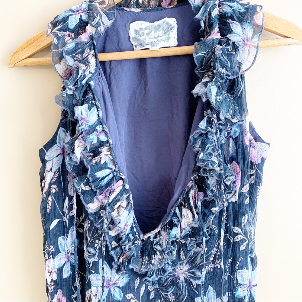 JOHNNY WAS silk ruffle sleeveless top size XS floral - Picture 4 of 12